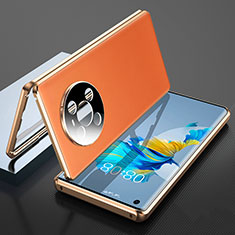 Huawei Mate 40E 4G用360度 フルカバー ケース 高級感 手触り良い アルミメタル 製の金属製 K01 ファーウェイ オレンジ