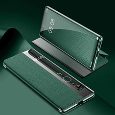 Huawei Mate 40E Pro 4G用手帳型 レザーケース スタンド カバー K07 ファーウェイ グリーン