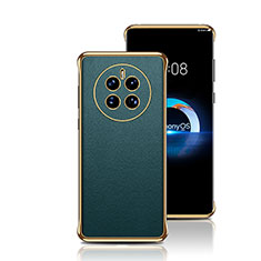 Huawei Mate 50用ケース 高級感 手触り良いレザー柄 GS2 ファーウェイ グリーン