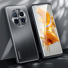 Huawei Mate 50 Pro用ケース 高級感 手触り良い アルミメタル 製の金属製 兼シリコン カバー JL1 ファーウェイ ブラック