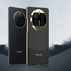 Huawei Mate 50 Pro用ケース 高級感 手触り良いレザー柄 JB5 ファーウェイ ブラック