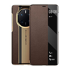 Huawei Mate 50 RS用手帳型 レザーケース スタンド カバー GS3 ファーウェイ ブラウン