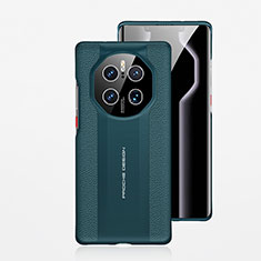 Huawei Mate 50 RS用ケース 高級感 手触り良いレザー柄 JB5 ファーウェイ グリーン