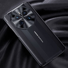 Huawei Mate 50 RS用ケース 高級感 手触り良いレザー柄 JB6 ファーウェイ ブラック