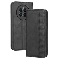 Huawei Mate 50E用手帳型 レザーケース スタンド カバー BY4 ファーウェイ ブラック