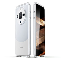 Huawei Mate 60 Pro用ケース 高級感 手触り良い アルミメタル 製の金属製 バンパー カバー JZ2 ファーウェイ シルバー