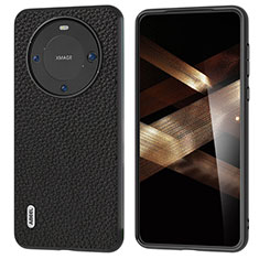 Huawei Mate 60 Pro+ Plus用ケース 高級感 手触り良いレザー柄 B07H ファーウェイ ブラック