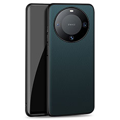 Huawei Mate 60 Pro+ Plus用ケース 高級感 手触り良いレザー柄 YM2 ファーウェイ シアン