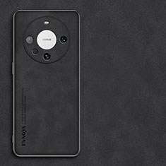 Huawei Mate 60 Pro+ Plus用ケース 高級感 手触り良いレザー柄 S01 ファーウェイ ブラック