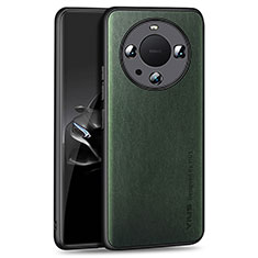 Huawei Mate 60 Pro+ Plus用ケース 高級感 手触り良いレザー柄 YM1 ファーウェイ グリーン