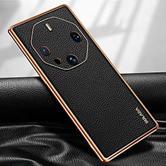 Huawei Mate 60 RS Ultimate用ケース 高級感 手触り良いレザー柄 LD2 ファーウェイ ブラック