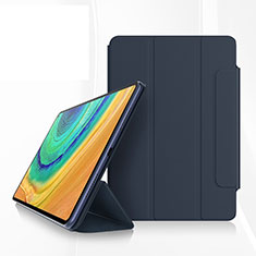 Huawei MatePad Pro用手帳型 レザーケース スタンド カバー ファーウェイ ネイビー