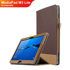Huawei MediaPad M3 Lite 10.1 BAH-W09用手帳型 レザーケース スタンド L02 ファーウェイ ブラウン