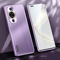 Huawei Nova 11 Ultra用ケース 高級感 手触り良い アルミメタル 製の金属製 兼シリコン カバー JL1 ファーウェイ パープル