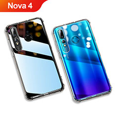 Huawei Nova 4用極薄ソフトケース シリコンケース 耐衝撃 全面保護 クリア透明 カバー ファーウェイ クリア