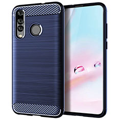 Huawei Nova 4e用シリコンケース ソフトタッチラバー ツイル カバー ファーウェイ ネイビー