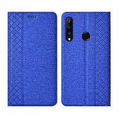 Huawei Nova 4e用手帳型 布 スタンド H02 ファーウェイ ネイビー