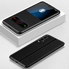 Huawei Nova 5 Pro用手帳型 レザーケース スタンド カバー T05 ファーウェイ ブラック