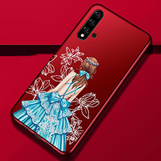 Huawei Nova 5 Pro用シリコンケース ソフトタッチラバー バタフライ ドレスガール ドレス少女 カバー S02 ファーウェイ カラフル