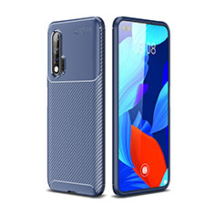 Huawei Nova 6用シリコンケース ソフトタッチラバー ツイル カバー Y01 ファーウェイ ネイビー