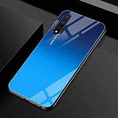 Huawei Nova 6用ハイブリットバンパーケース プラスチック 鏡面 虹 グラデーション 勾配色 カバー H01 ファーウェイ ネイビー