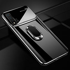 Huawei Nova 6用ハードケース プラスチック 質感もマット アンド指輪 マグネット式 A01 ファーウェイ ブラック