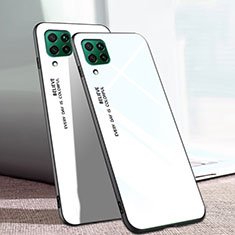 Huawei Nova 6 SE用ハイブリットバンパーケース プラスチック 鏡面 虹 グラデーション 勾配色 カバー ファーウェイ ホワイト