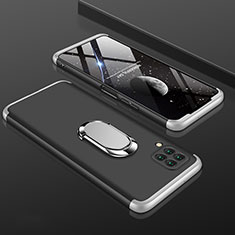 Huawei Nova 6 SE用ハードケース プラスチック 質感もマット 前面と背面 360度 フルカバー アンド指輪 ファーウェイ シルバー・ブラック