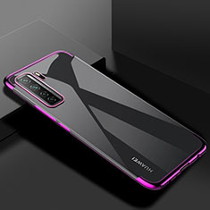 Huawei Nova 7 SE 5G用極薄ソフトケース シリコンケース 耐衝撃 全面保護 クリア透明 S03 ファーウェイ パープル