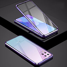 Huawei Nova 7i用ケース 高級感 手触り良い アルミメタル 製の金属製 360度 フルカバーバンパー 鏡面 カバー M01 ファーウェイ パープル