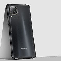 Huawei Nova 7i用ハイブリットバンパーケース クリア透明 プラスチック 鏡面 カバー H02 ファーウェイ ブラック