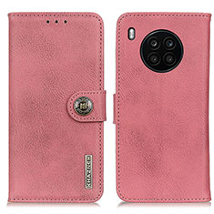 Huawei Nova 8i用手帳型 レザーケース スタンド カバー K02Z ファーウェイ ピンク