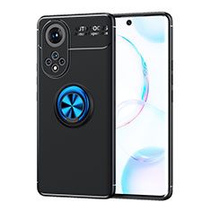 Huawei Nova 9用極薄ソフトケース シリコンケース 耐衝撃 全面保護 アンド指輪 マグネット式 バンパー SD2 ファーウェイ ネイビー・ブラック