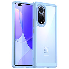 Huawei Nova 9 Pro用ハイブリットバンパーケース クリア透明 プラスチック カバー J01S ファーウェイ ブルー