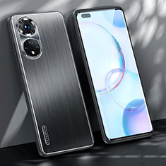 Huawei Nova 9 Pro用ケース 高級感 手触り良い アルミメタル 製の金属製 兼シリコン カバー JL1 ファーウェイ ブラック