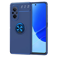 Huawei Nova 9 SE用極薄ソフトケース シリコンケース 耐衝撃 全面保護 アンド指輪 マグネット式 バンパー SD1 ファーウェイ ネイビー