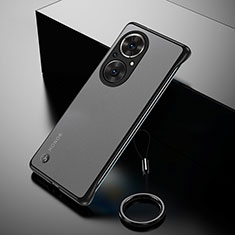 Huawei Nova 9 SE用ハードカバー クリスタル クリア透明 フレームレス ファーウェイ ブラック