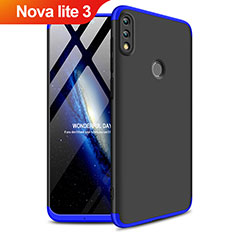 Huawei Nova Lite 3用ハードケース プラスチック 質感もマット 前面と背面 360度 フルカバー Q01 ファーウェイ ネイビー・ブラック