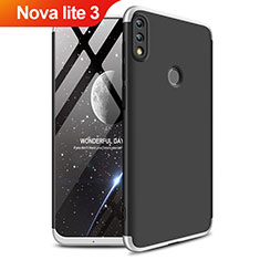 Huawei Nova Lite 3用ハードケース プラスチック 質感もマット 前面と背面 360度 フルカバー Q01 ファーウェイ シルバー