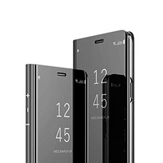 Huawei Nova Lite 3 Plus用手帳型 レザーケース スタンド 鏡面 カバー L03 ファーウェイ ブラック