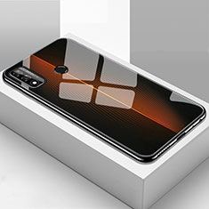 Huawei Nova Lite 3 Plus用ハイブリットバンパーケース プラスチック 鏡面 カバー T01 ファーウェイ オレンジ