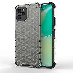 Huawei Nova Y61用360度 フルカバー ハイブリットバンパーケース クリア透明 プラスチック カバー AM1 ファーウェイ ブラック