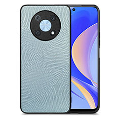 Huawei Nova Y90用シリコンケース ソフトタッチラバー レザー柄 カバー S02D ファーウェイ ブルー