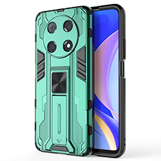 Huawei Nova Y90用ハイブリットバンパーケース スタンド プラスチック 兼シリコーン カバー マグネット式 KC1 ファーウェイ グリーン