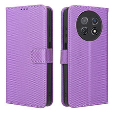 Huawei Nova Y91用手帳型 レザーケース スタンド カバー BY1 ファーウェイ パープル