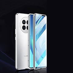 Huawei Nova Y91用ケース 高級感 手触り良い アルミメタル 製の金属製 360度 フルカバーバンパー 鏡面 カバー P01 ファーウェイ シルバー