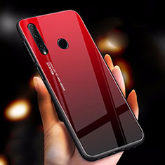 Huawei P Smart+ Plus (2019)用ハイブリットバンパーケース プラスチック 鏡面 虹 グラデーション 勾配色 カバー ファーウェイ レッド
