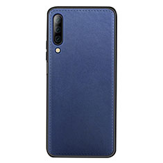 Huawei P Smart Pro (2019)用ケース 高級感 手触り良いレザー柄 ファーウェイ ネイビー