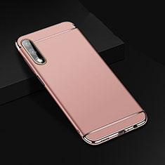 Huawei P Smart Z (2019)用ケース 高級感 手触り良い メタル兼プラスチック バンパー M01 ファーウェイ ローズゴールド