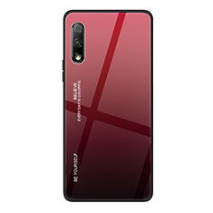 Huawei P Smart Z (2019)用ハイブリットバンパーケース プラスチック 鏡面 虹 グラデーション 勾配色 カバー ファーウェイ レッド